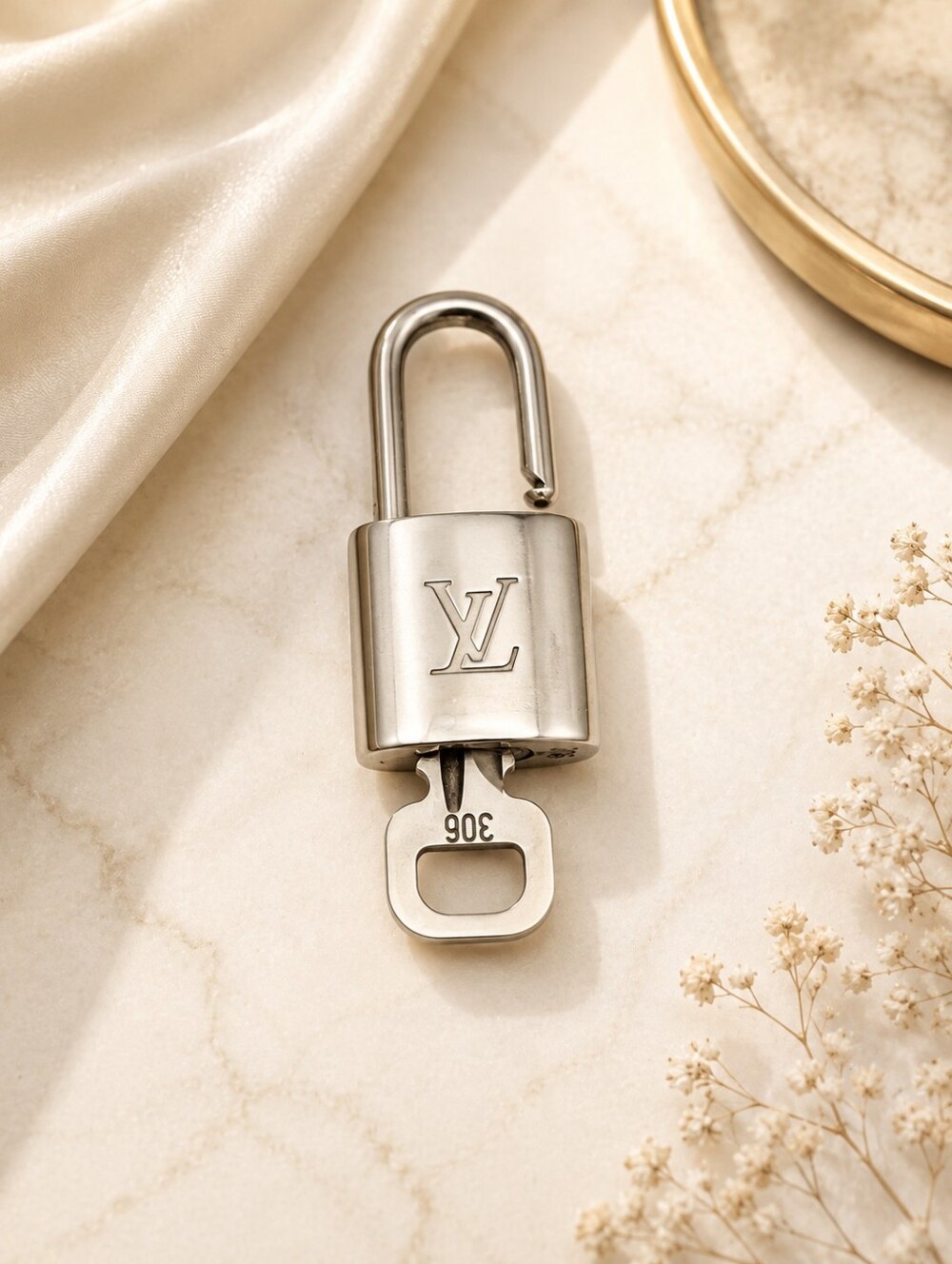 Louis Vuitton Silver Plated Padlock